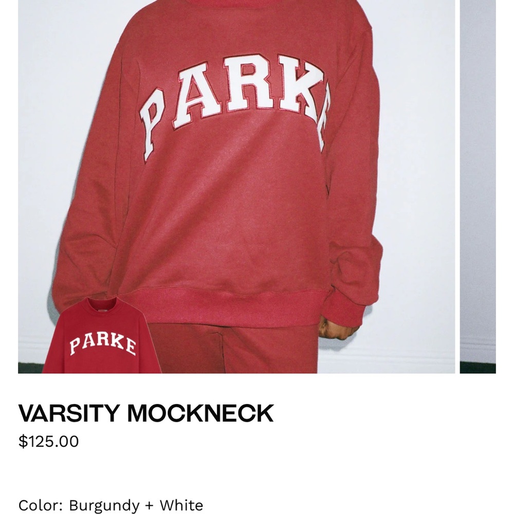 Parke Red Varsity Mockneck Sweatshirt
